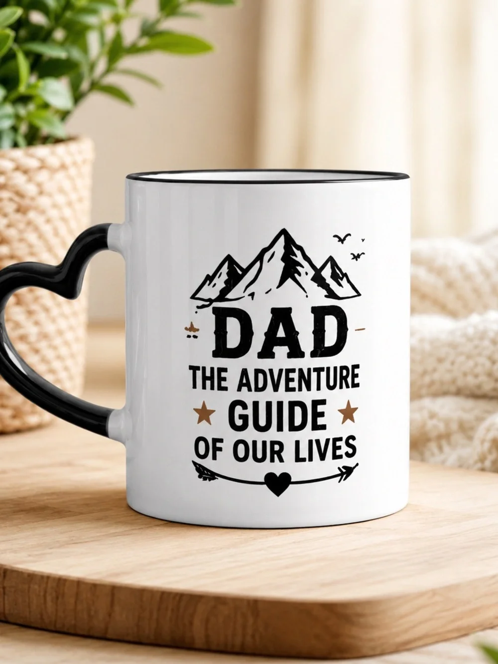 Dad The Adventure Guide of Our Lives White Ceramic Mug with Black Accents